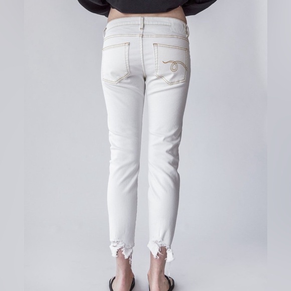 🔻 R13 Boy Straight Denim Garett White Distressed - size 25 - Picture 5 of 16